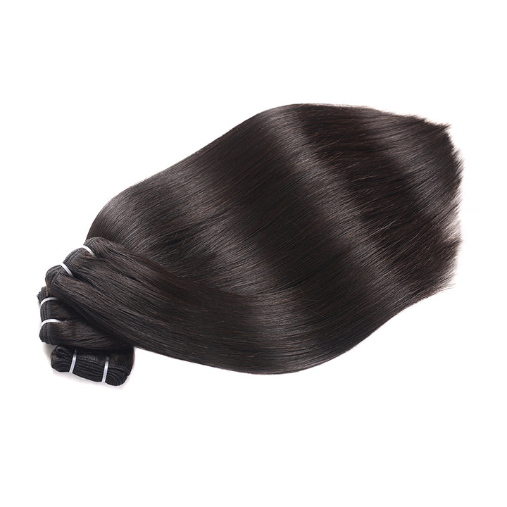 Christy V Natural Black Asian Double Drawn Straight Hair Bundles