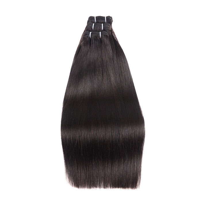 Christy V Natural Black Asian Double Drawn Straight Hair Bundles