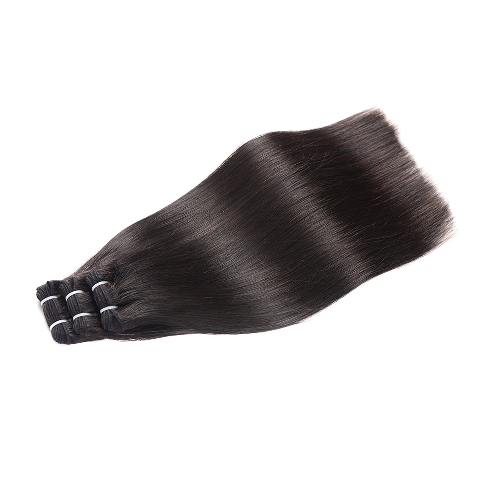 Christy V Natural Black Asian Double Drawn Straight Hair Bundles
