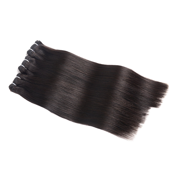 Christy V Natural Black Asian Double Drawn Straight Hair Bundles