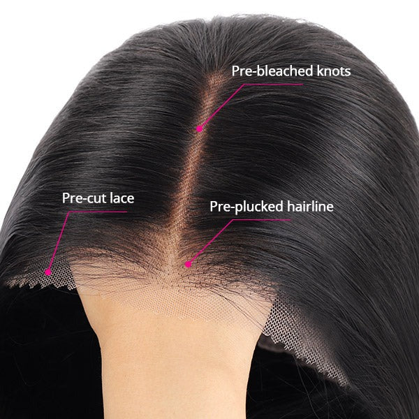 Christy V Glueless Remy Hair 5x5 Lace Closure Straight Human Hair Wig