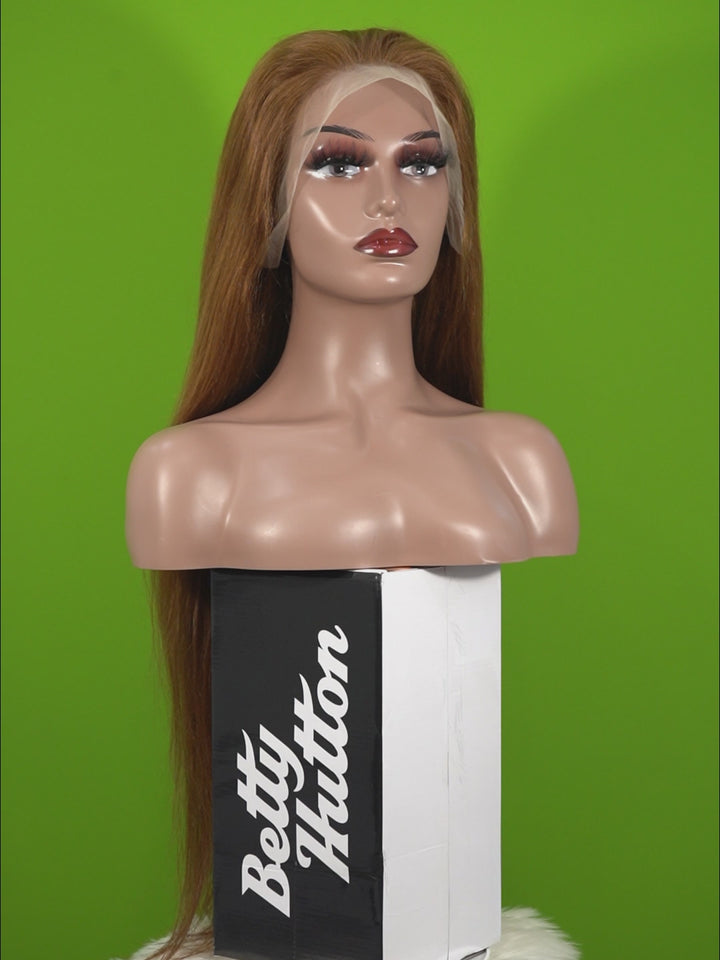 Christy V 13x4 Straight Lace Front Wig 30 Brown 26 Inch Remy Hair