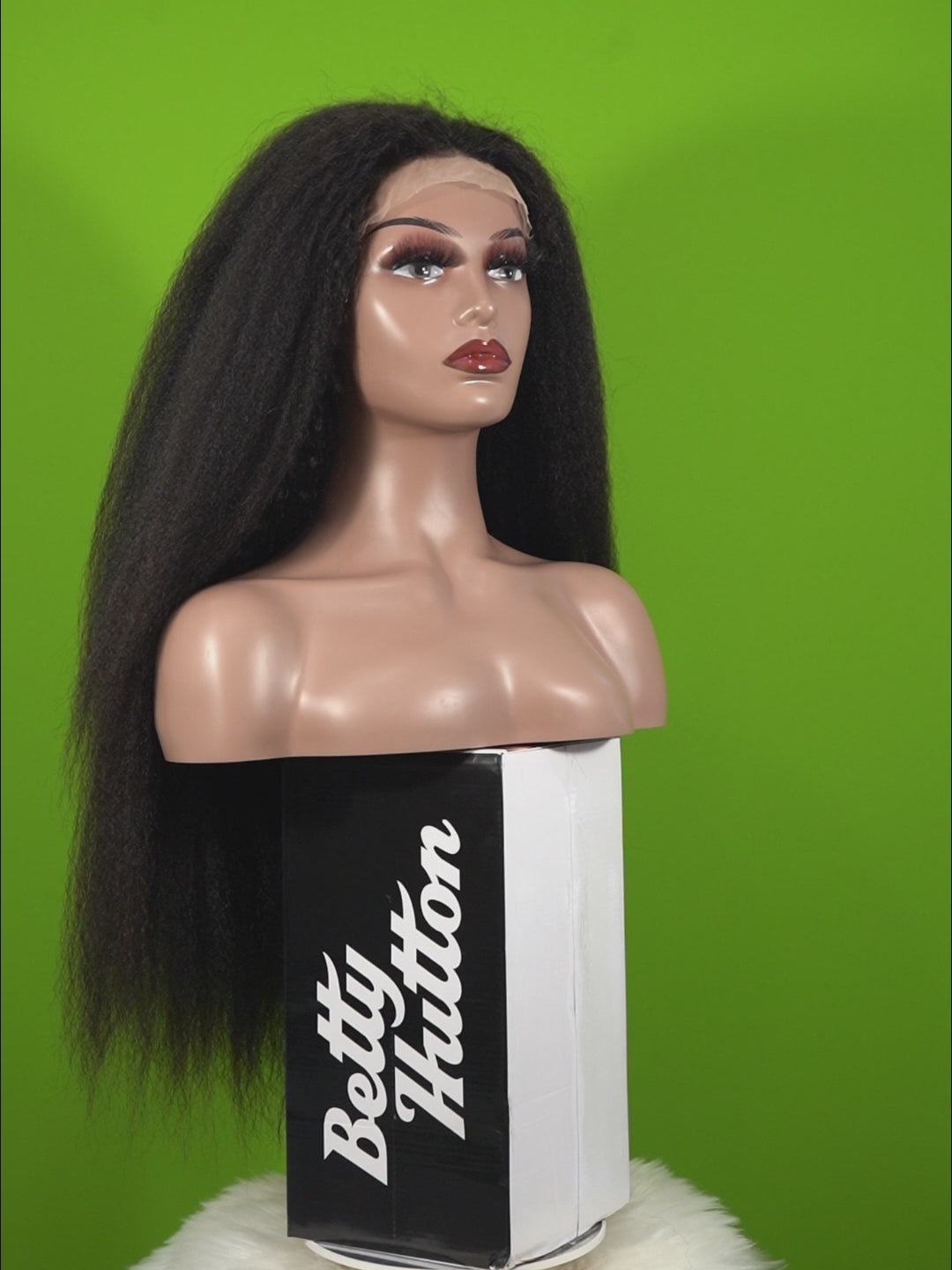 Christy V Natural Black Remy Hair 6x7 Lace Closure Yaki Straight Human Hair Wig