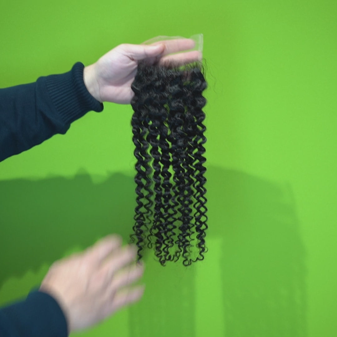Christy V Remy Hair 4x4 Jerry Curly Closure
