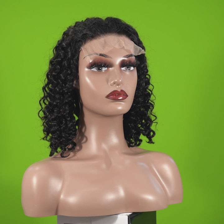 Perruque Bob sans dentelle Laos 8' | Perruque Bob naturelle sans dentelle 8 pouces