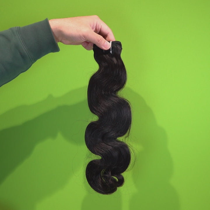 Christy V Remy Hair Black Body Wave Bundles Laotian Weaving