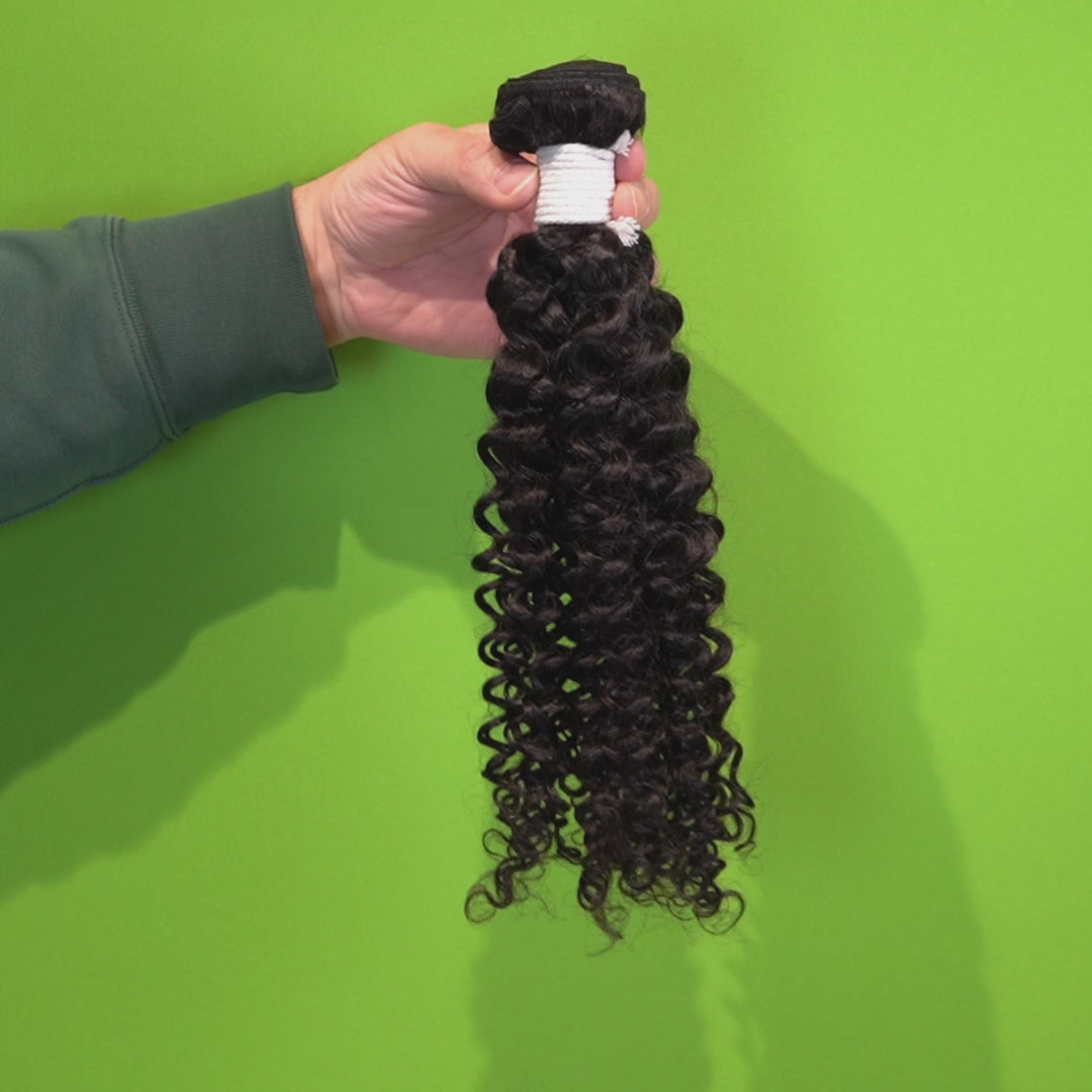 Christy V Remy Hair Black Jerry Curly Bundles Brazilian weaving