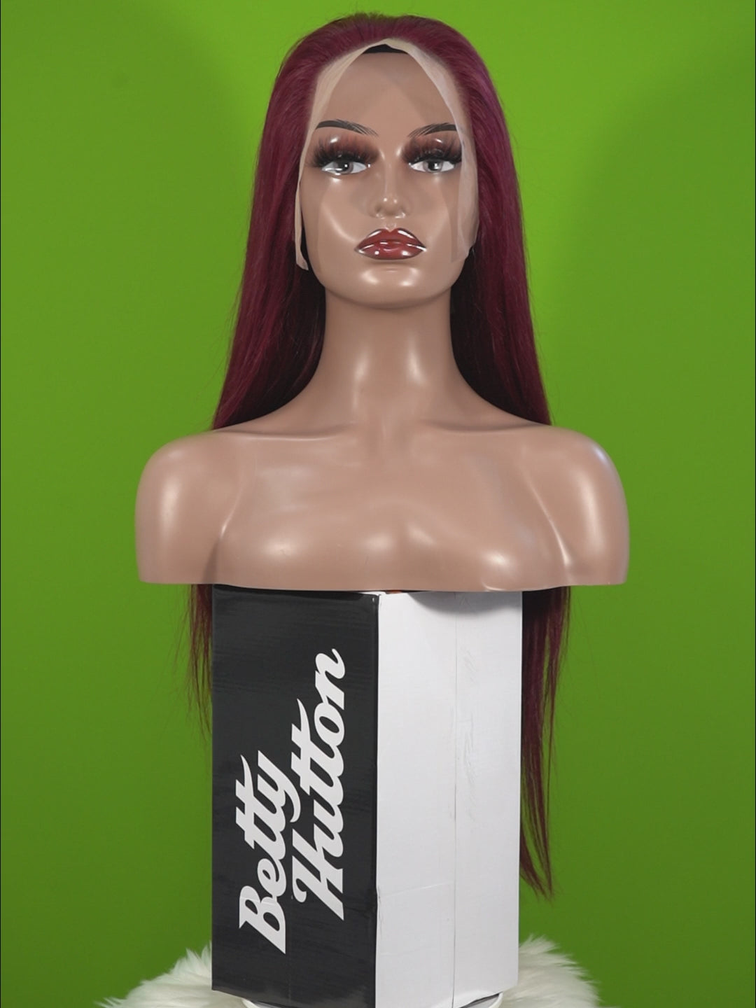 Christy V 13x4 Straight Lace Front Wig 99J Color 26 Inch Remy Hair