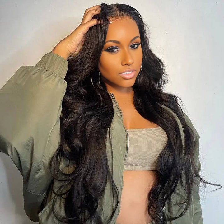 Christy V 13x4 Body Wave Lace Front Wig Natural Black Remy Hair