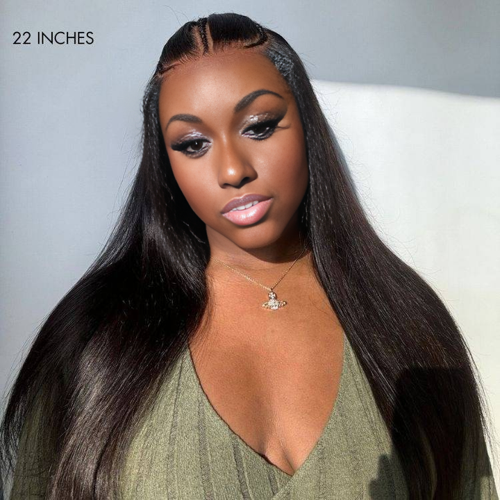 Christy V Natural Black Asian Raw Hair 6x7 HD Lace Closure Straight Human Hair Wig